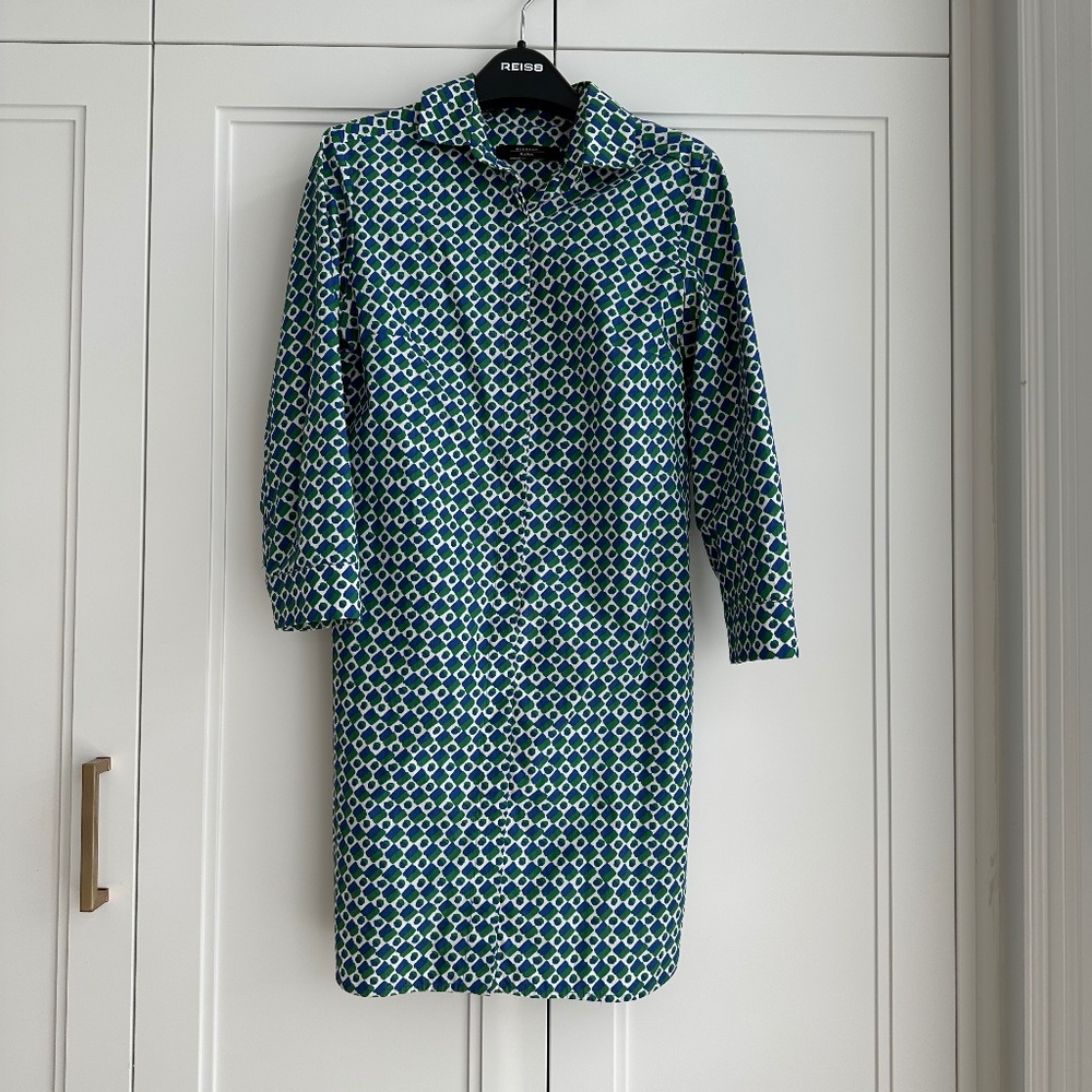 Weekend Max Mara Geo-Print Midi Shirt Dress Size 0